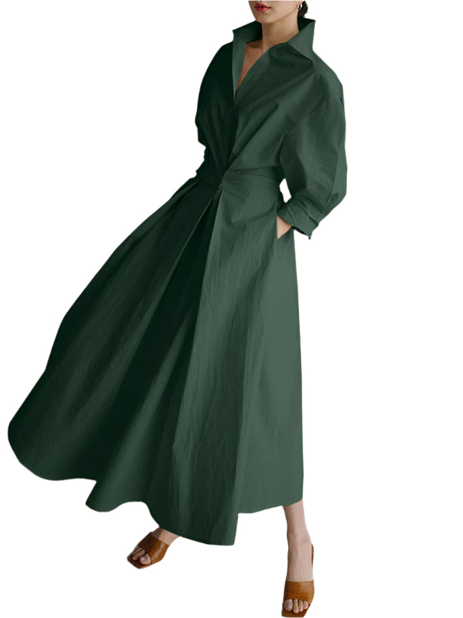 Robe Longue Plissée Cintrée Pour Femme | Élégance