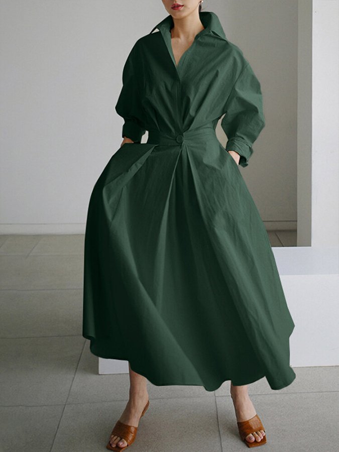 Robe Longue Plissée Cintrée Pour Femme | Élégance