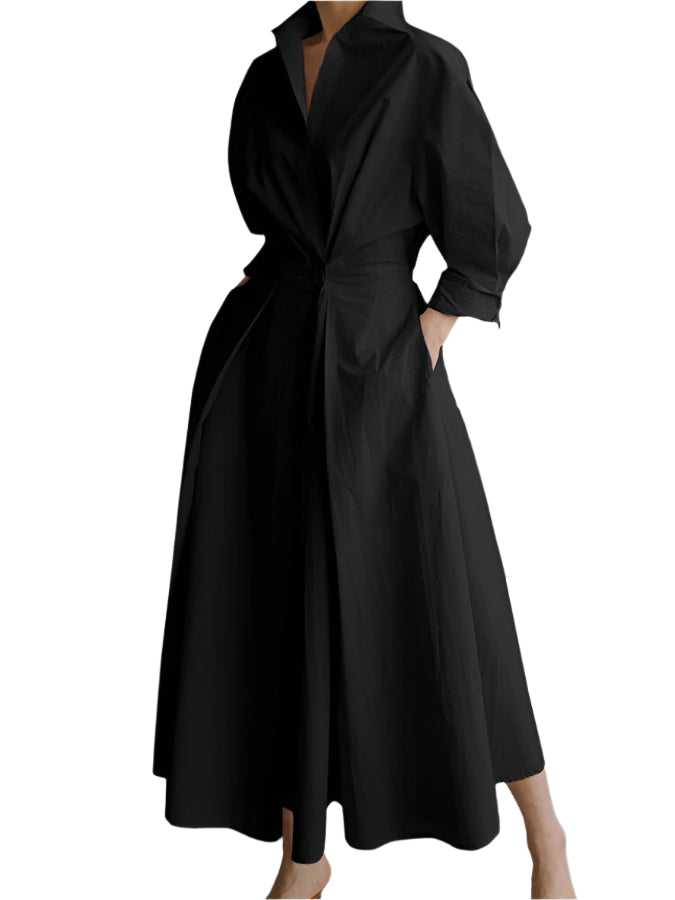 Robe Longue Plissée Cintrée Pour Femme | Élégance
