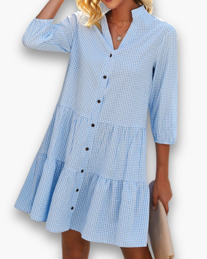 Robe à Carreaux | Élégance Midi 0