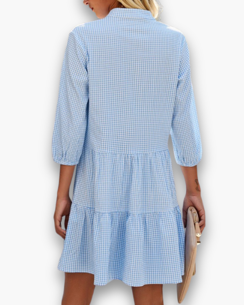 Robe à Carreaux | Élégance Midi 1