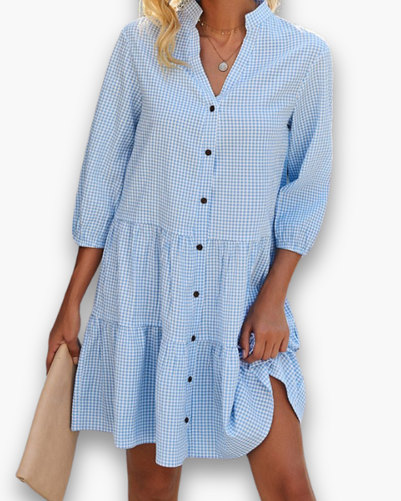 Robe à Carreaux | Élégance Midi 2