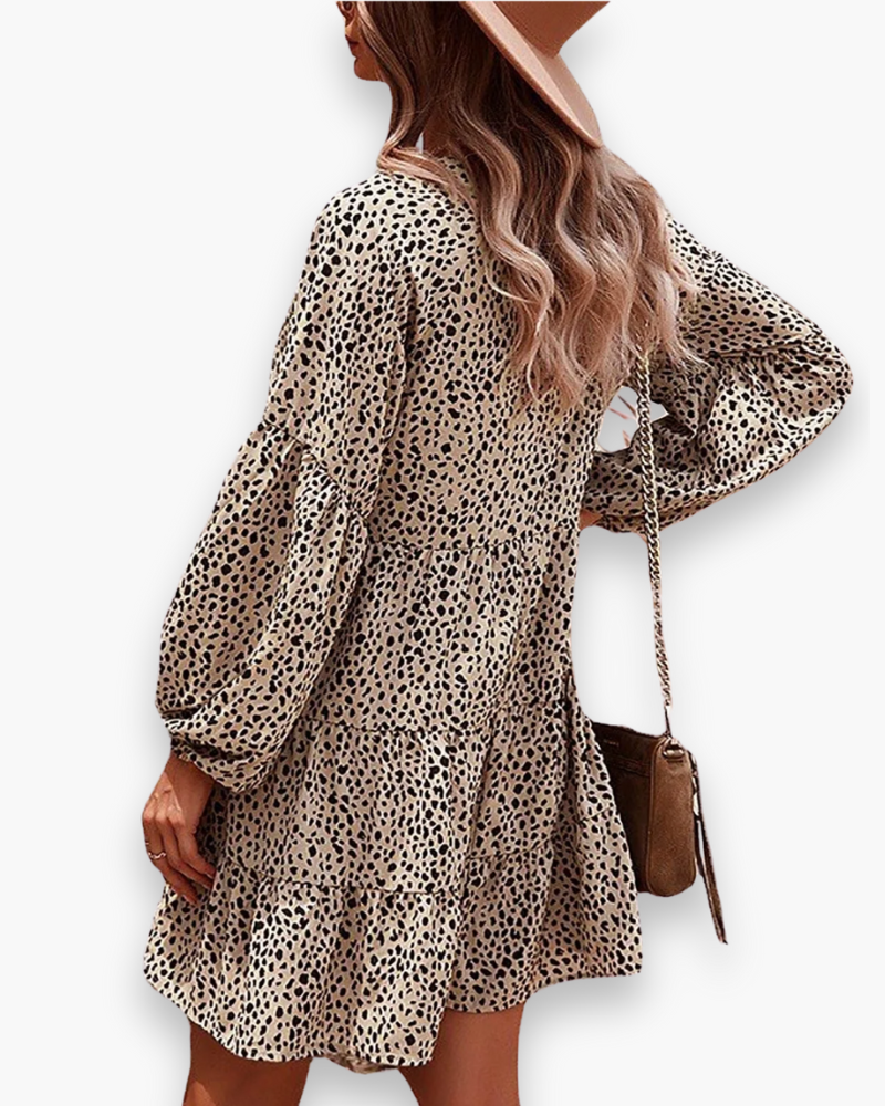 Robe des femmes avec motif léopard | Élégant et genou 1