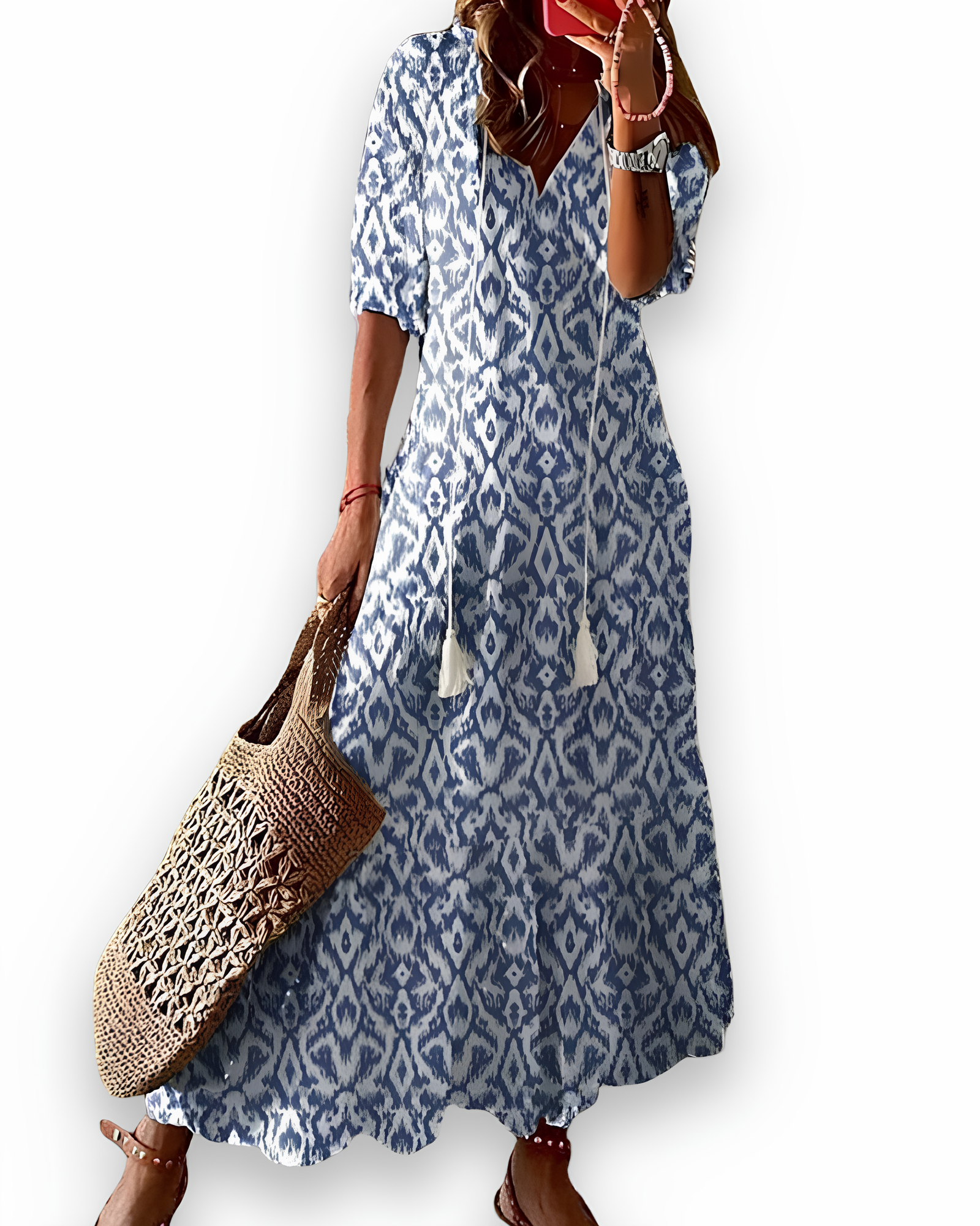 Robe fluide imprimée pour femme | Chic maxi 0