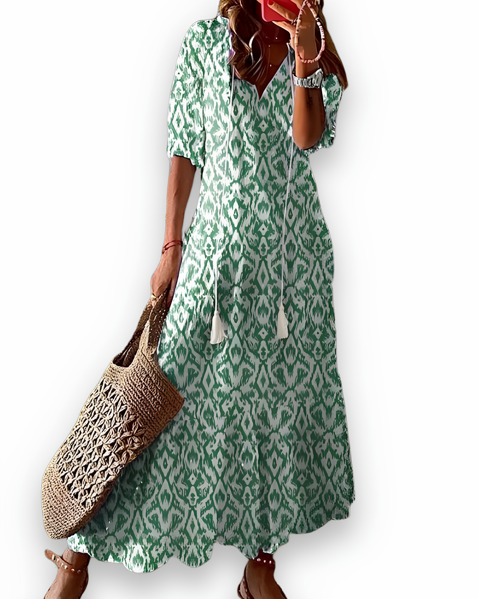 Robe fluide imprimée pour femme | Chic maxi 1