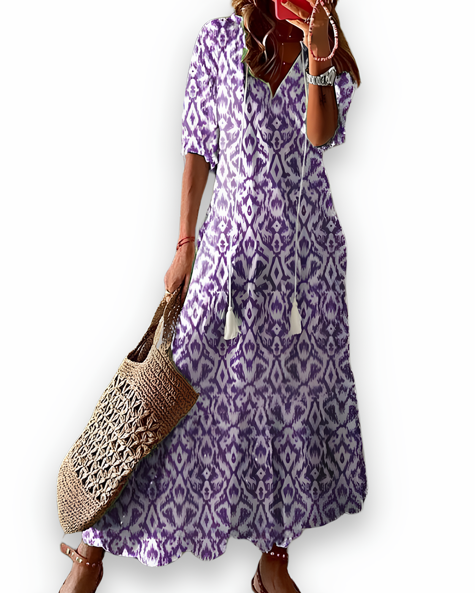 Robe fluide imprimée pour femme | Chic maxi 2