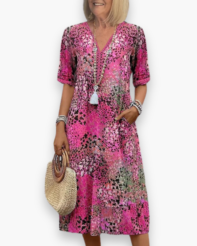 Robe midi imprimée femme | Élégant 2