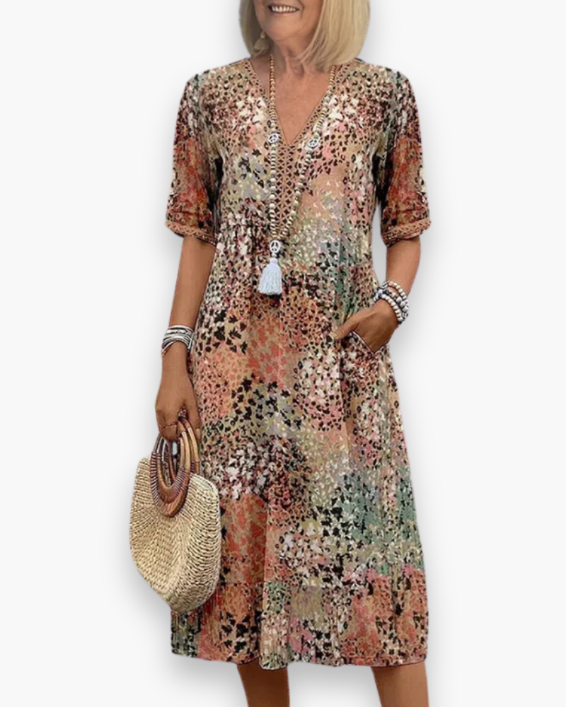Robe midi imprimée femme | Élégant 4