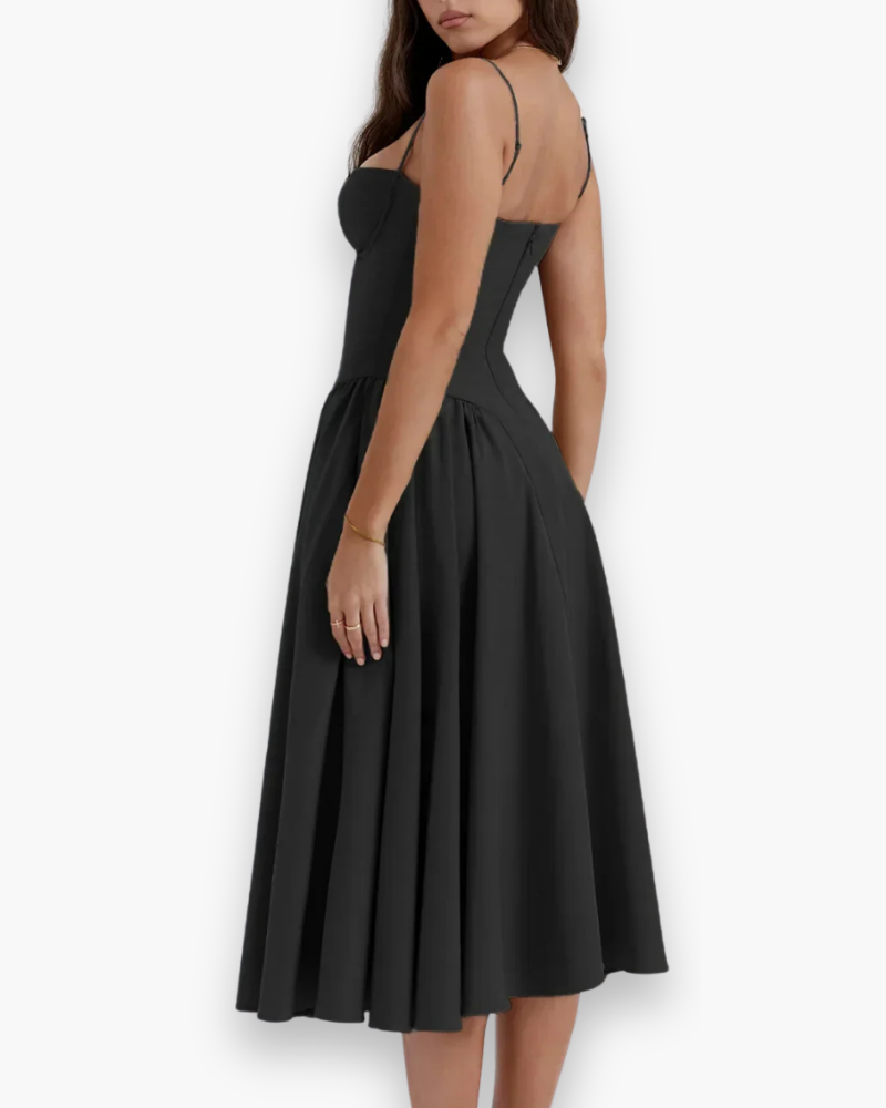 Robe midi vintage confortable des femmes | Robes d'été 7
