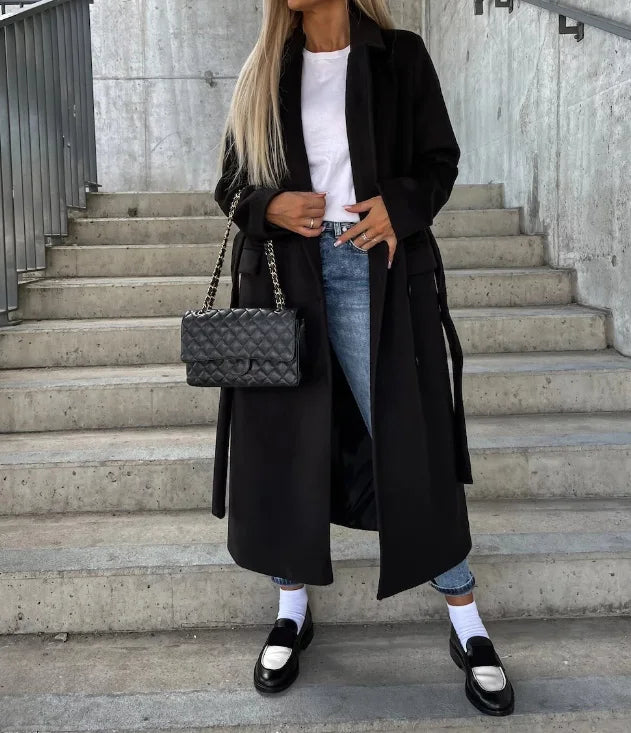 Martine | Manteau Élégant Long Ample