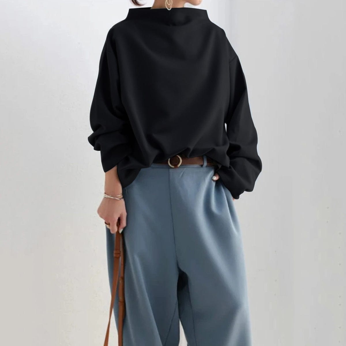 Sophie - Haut Chic Col Montant Oversize