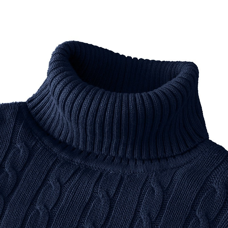 Léon - Pull Col Roulé Classique Intemporel Homme