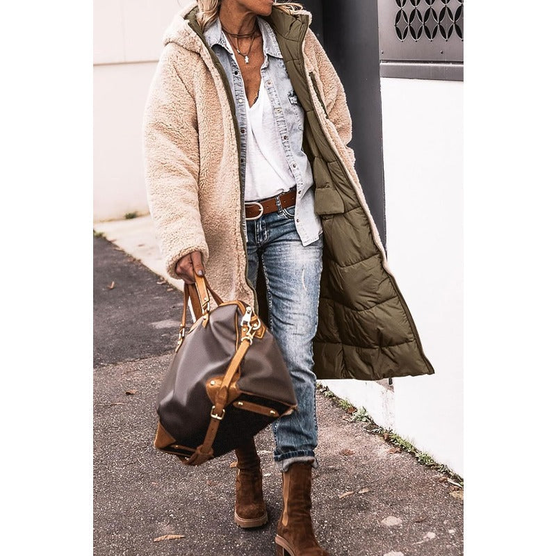 Brigitte | Doudoune Chic Longue Doublée Sherpa