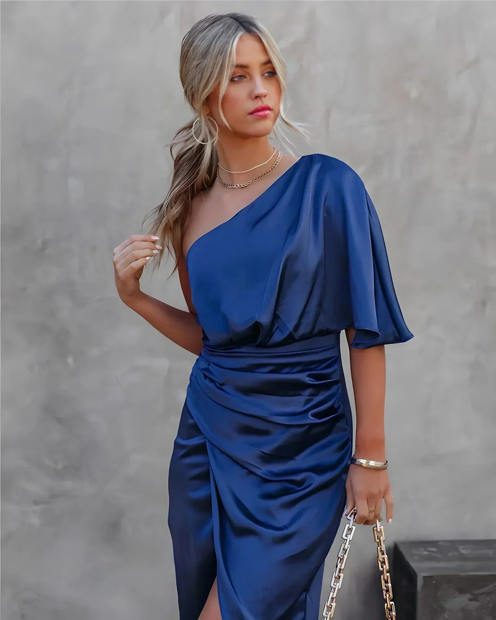 Julie - Robe Midi Femme Élégante en Satin
