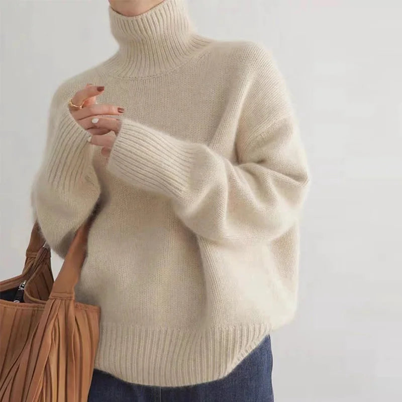 Chantal | Pull Chic Col Roulé Maille Épaisse