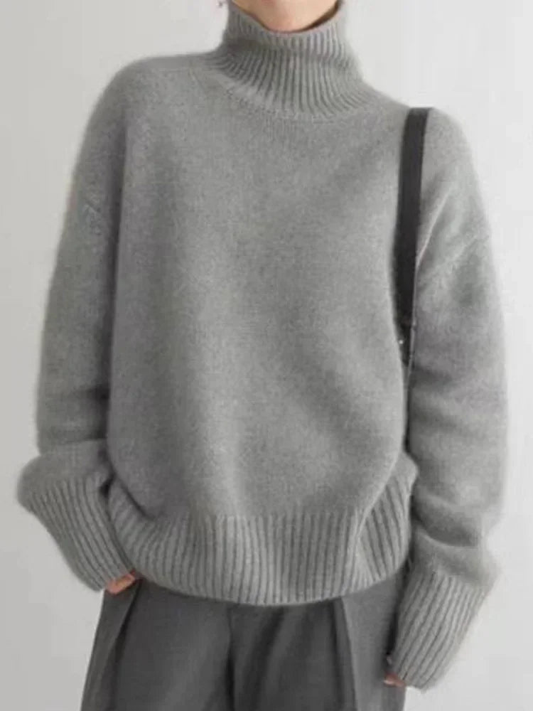 Chantal | Pull Chic Col Roulé Maille Épaisse