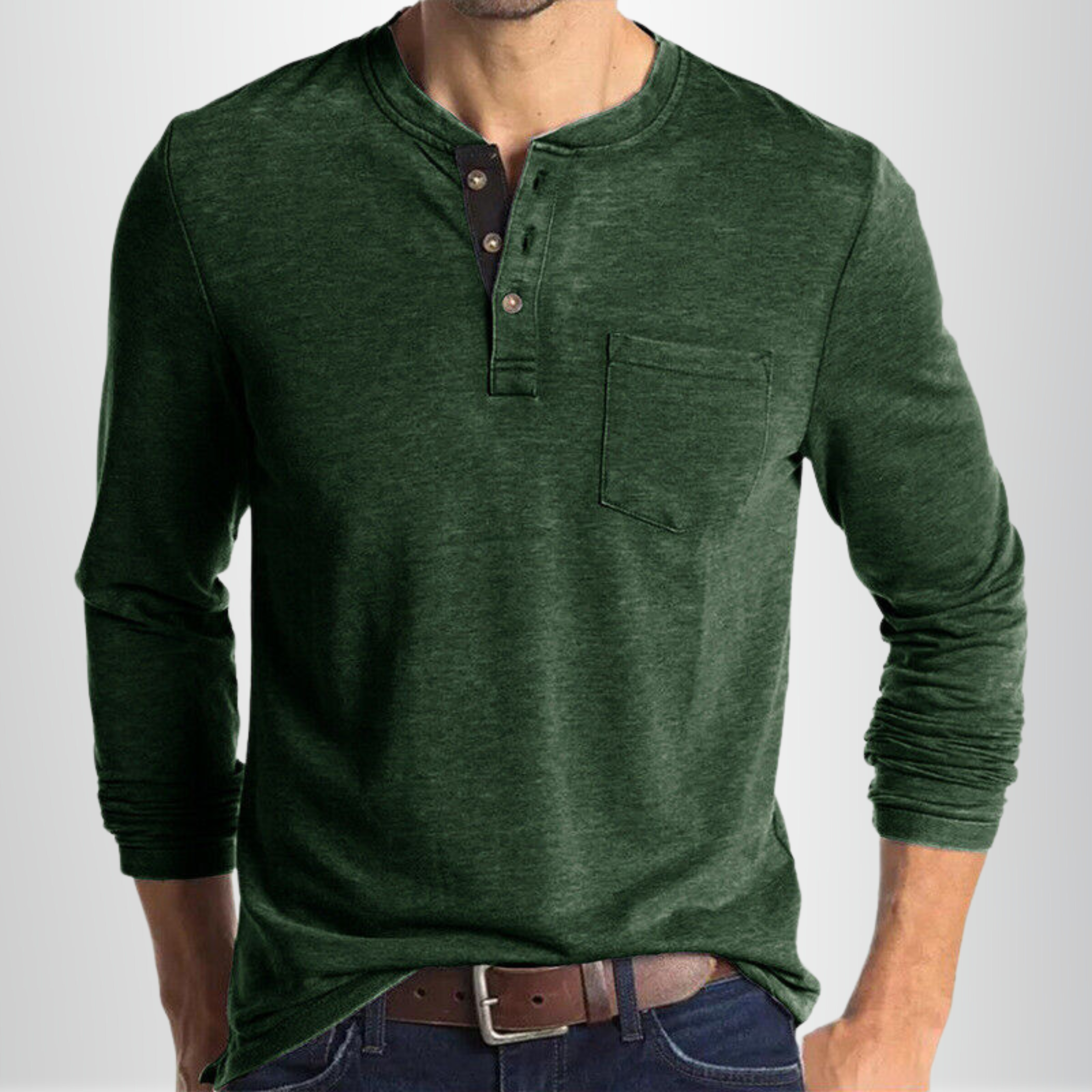 Raphaël - T-shirt Henley Homme Manches Longues