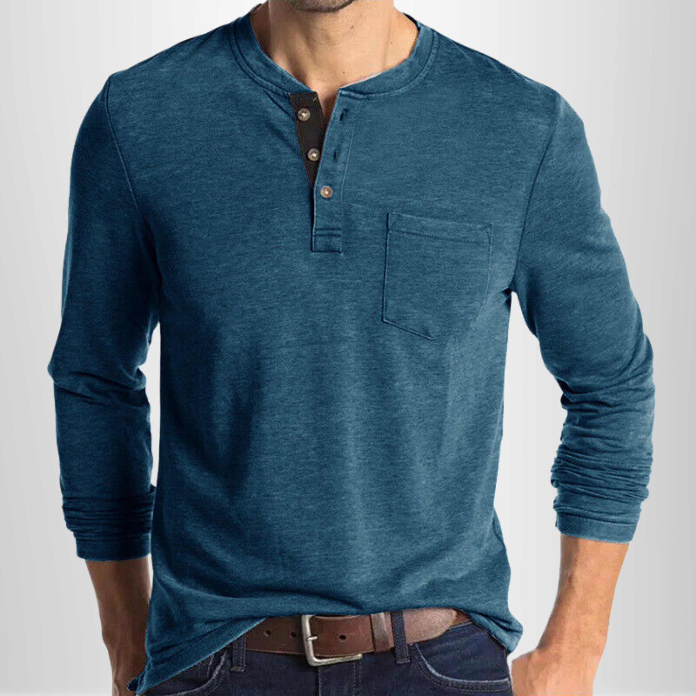 Raphaël - T-shirt Henley Homme Manches Longues