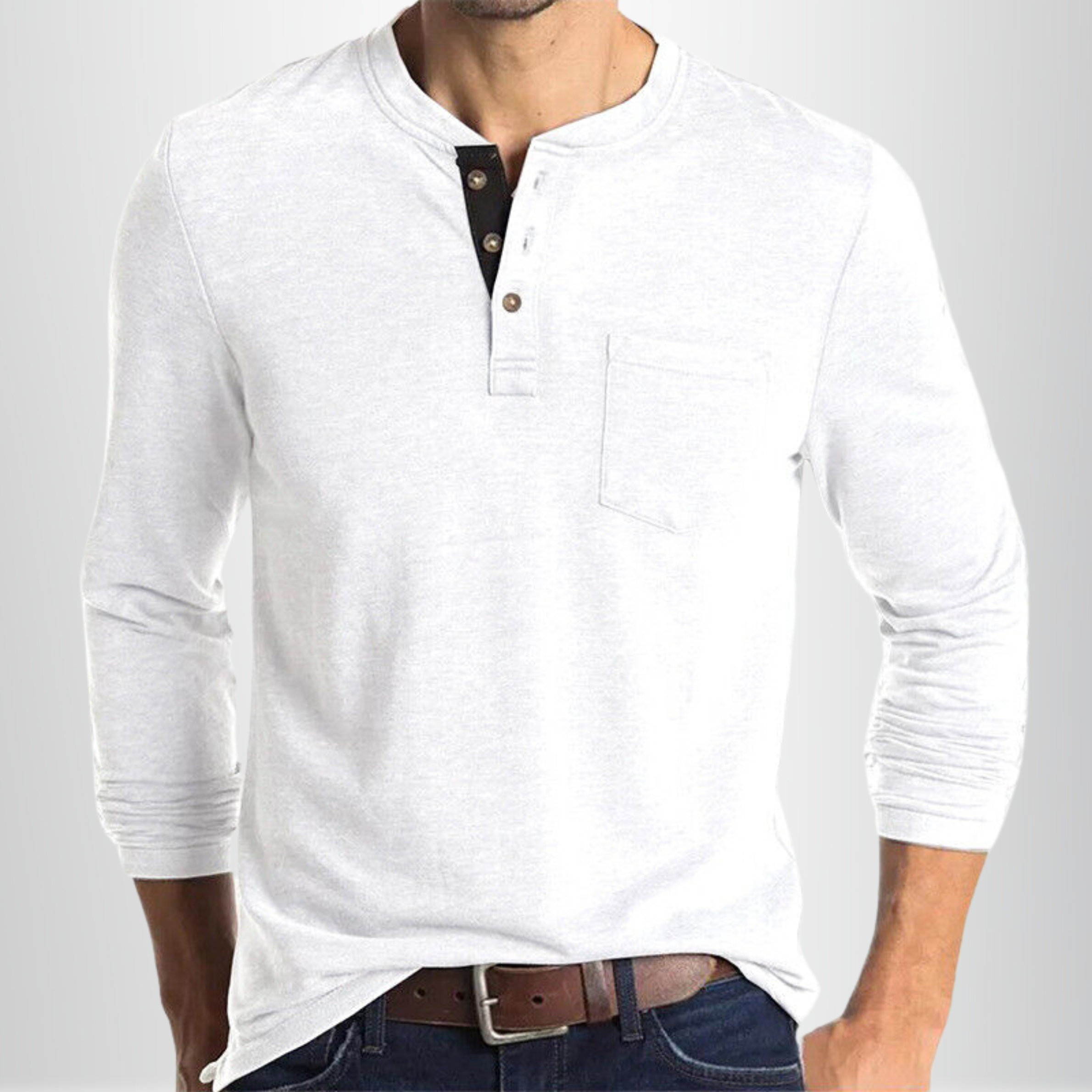 Raphaël - T-shirt Henley Homme Manches Longues