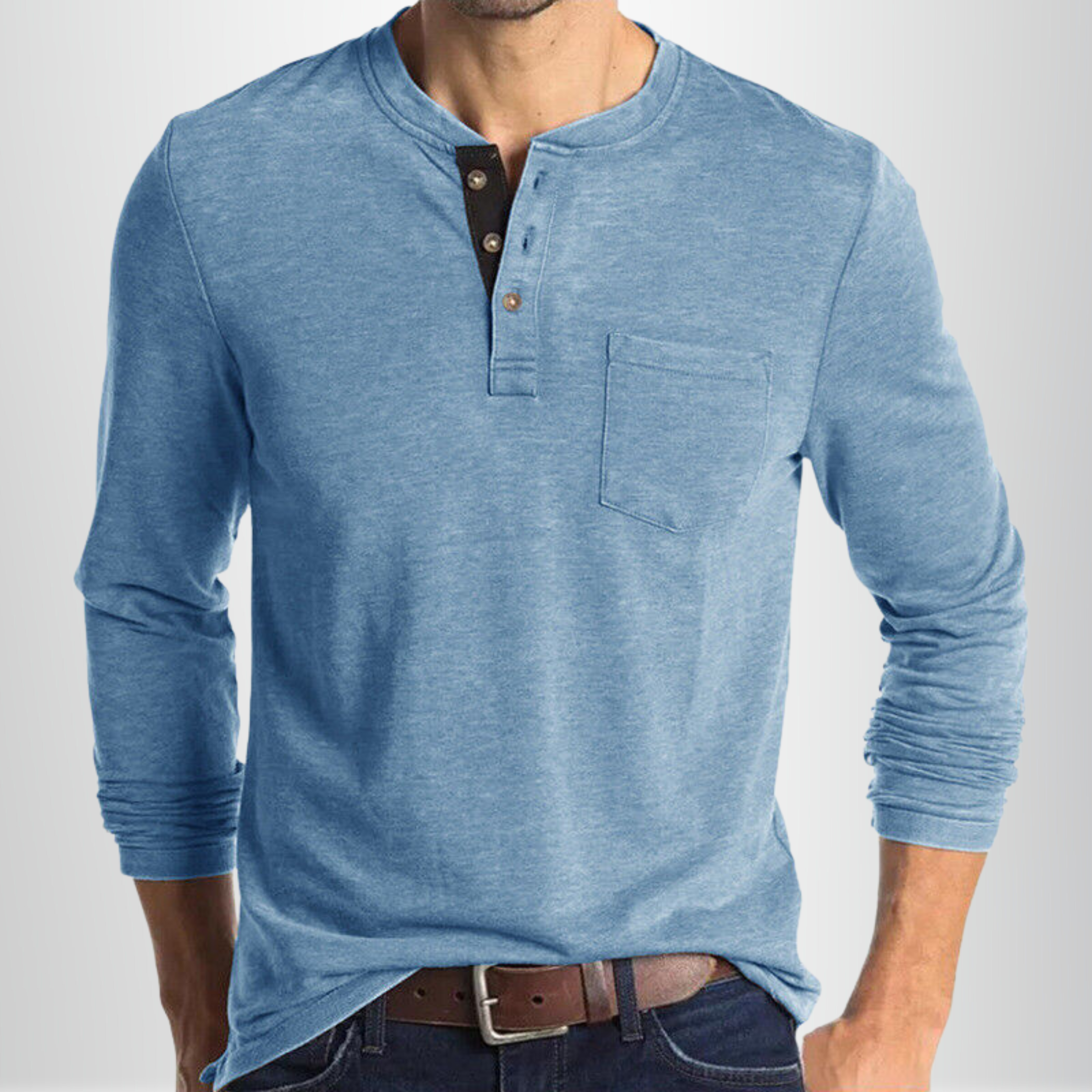 Raphaël - T-shirt Henley Homme Manches Longues