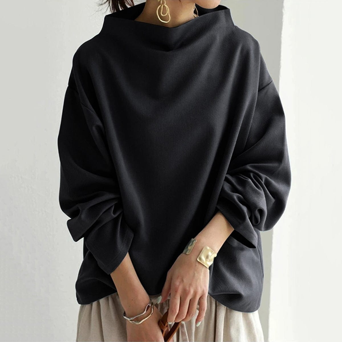 Sophie - Haut Chic Col Montant Oversize