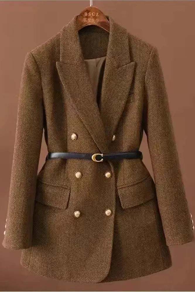 Florence | Manteau Chic Laine Boutons Dorés