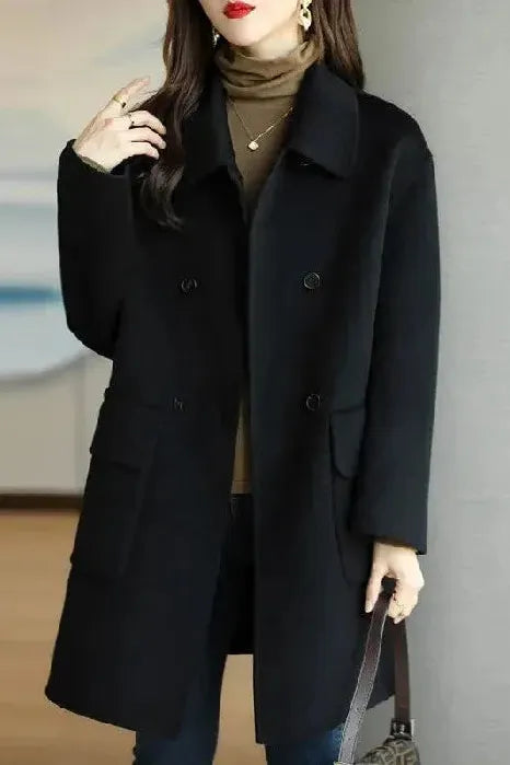 Virginie | Manteau Élégant Mi-Long Poches