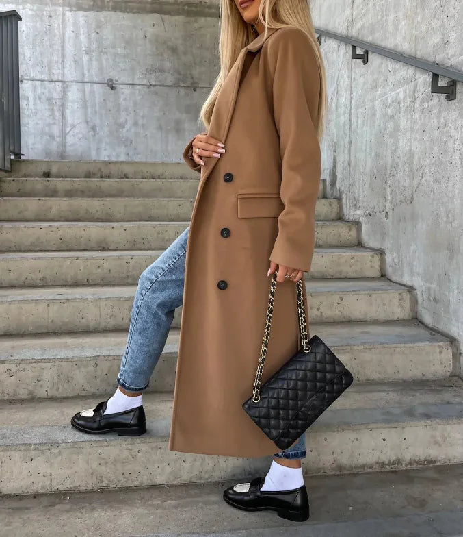 Martine | Manteau Élégant Long Ample