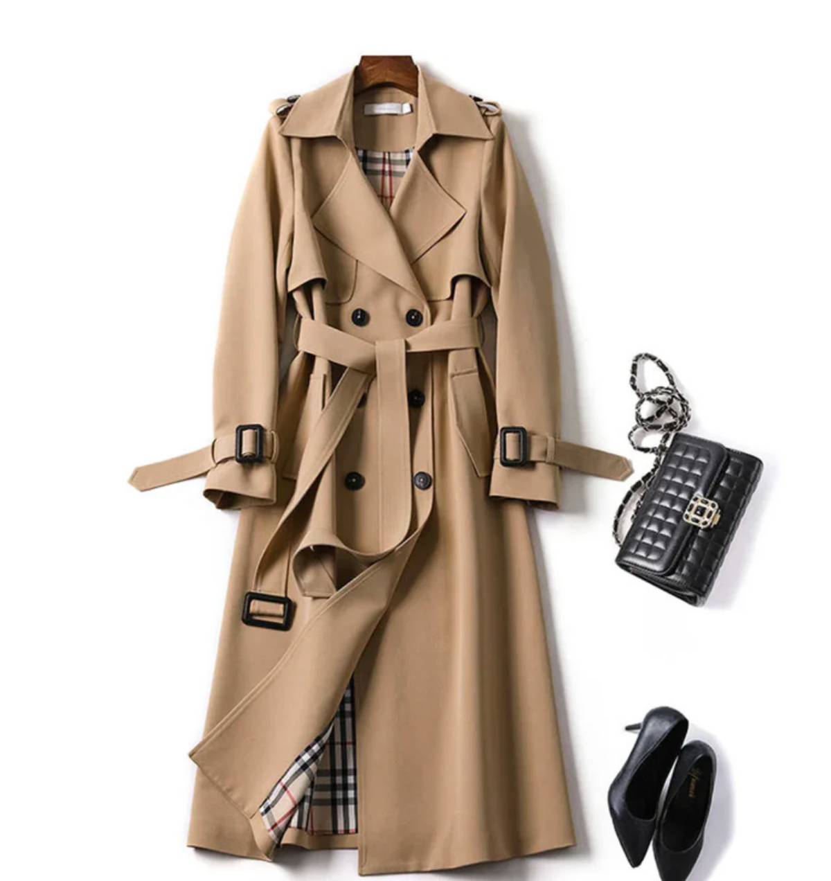Anne | Trench Élégant Classique Ceinturé