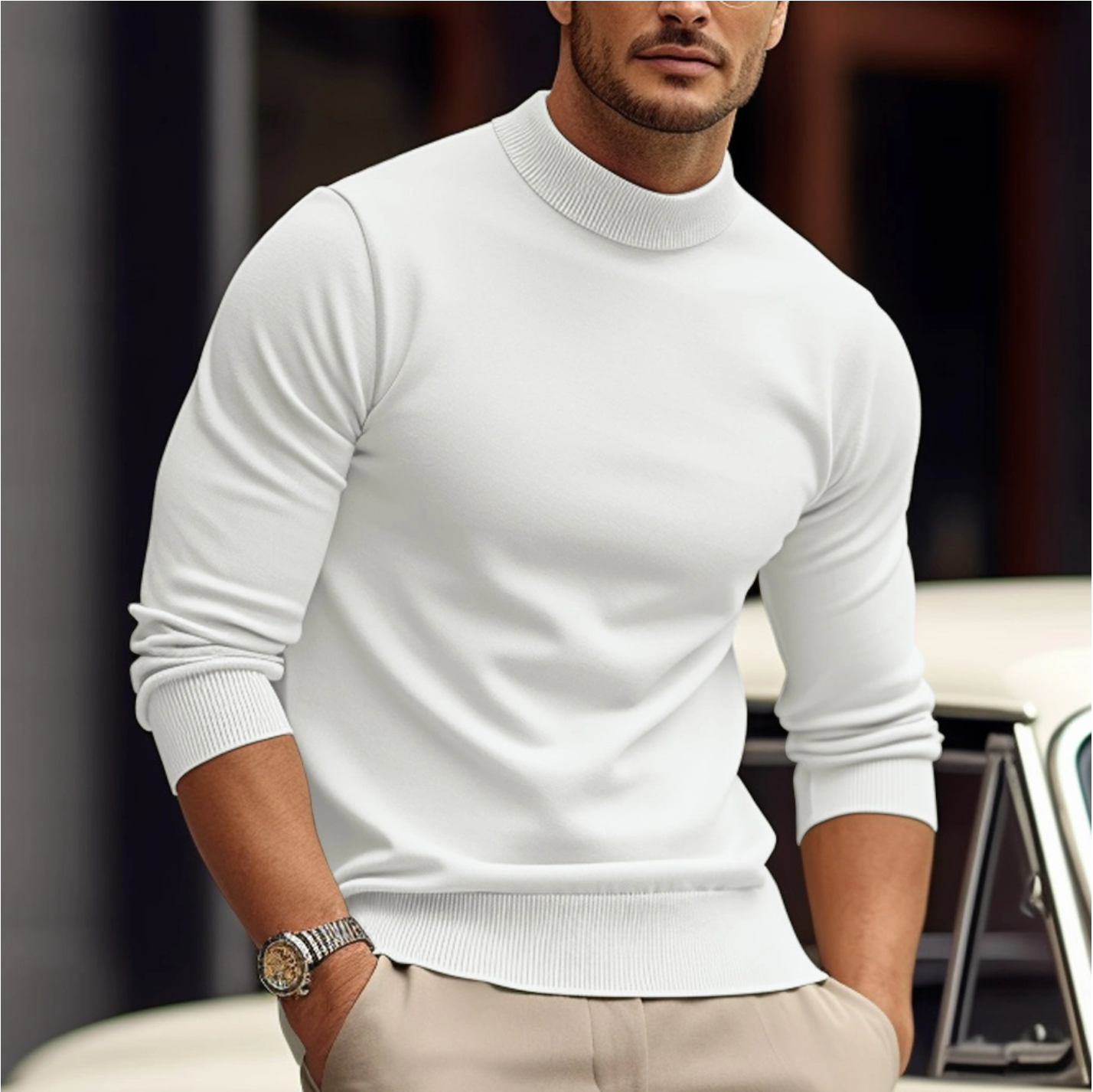 Léon - Pull Décontracté Élégant Quotidien Chic Homme