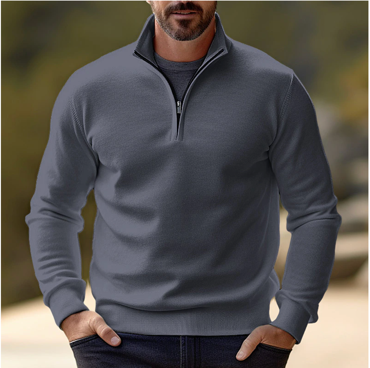 Léon - Pull Demi-Zip Élégant Moderne Raffiné Homme