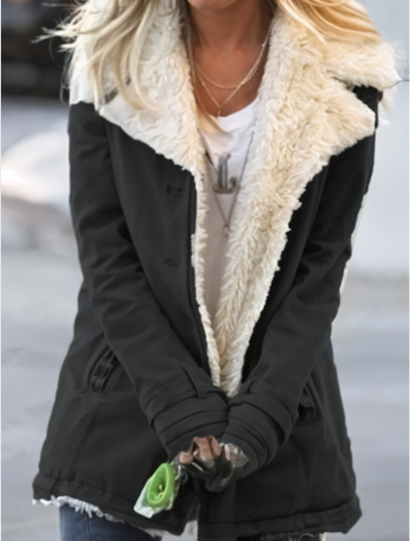 Catherine | Veste Chic Chaude Col Fourrure