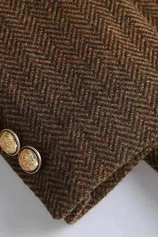 Florence | Manteau Chic Laine Boutons Dorés