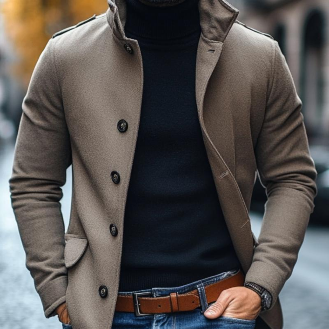 Antoine - Veste Élégante Ajustée Col Montant