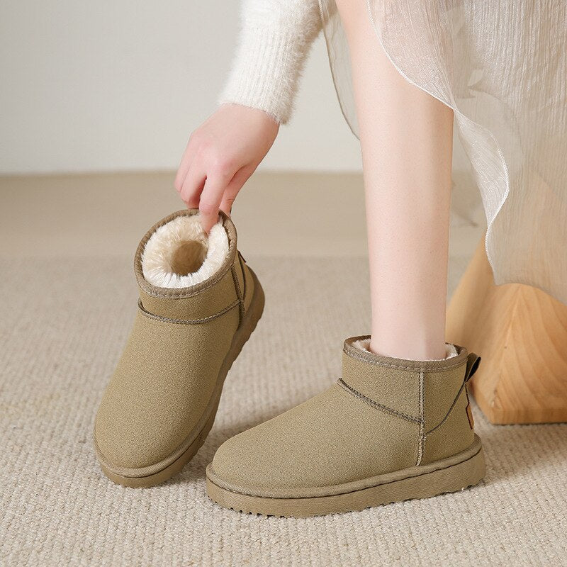 Hélène | Bottines Élégantes Chaudes Daim