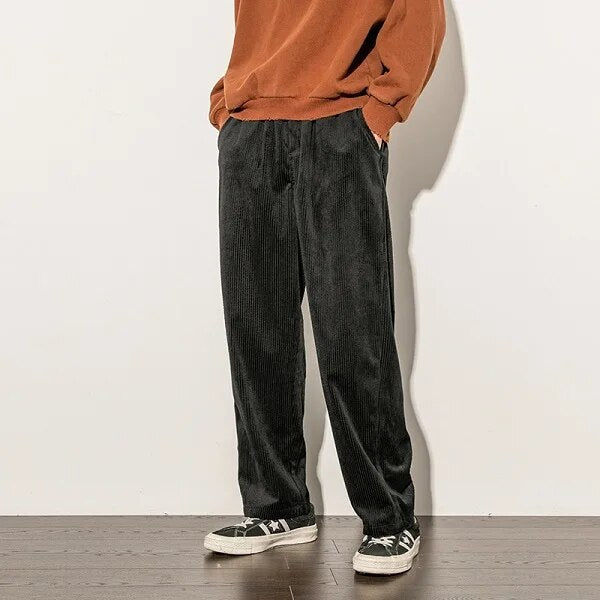 David | Pantalon Élégant Velours Côtelé Droit
