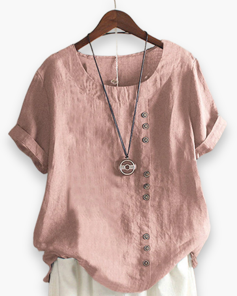 Top boutonné décontracté pour femme | Chic estival 0