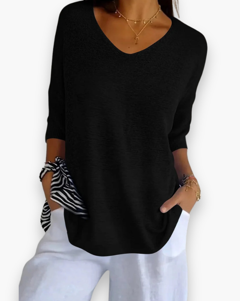 Top en tricot à col en V confortable des femmes | Polyvalent 6