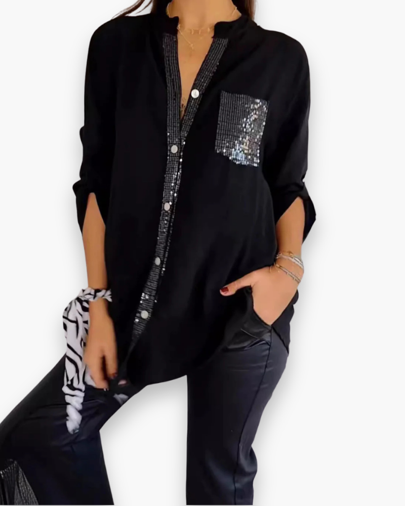 Top long à sequins femme | Look glamour 0