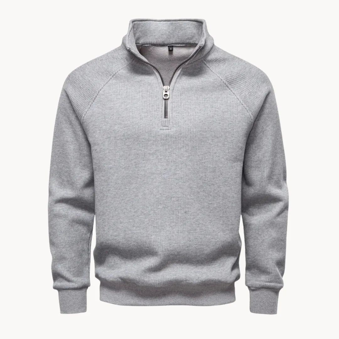 Christophe - Pull Intemporel Zippé Col Montant