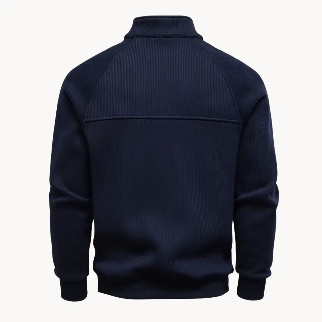 Christophe - Pull Intemporel Zippé Col Montant