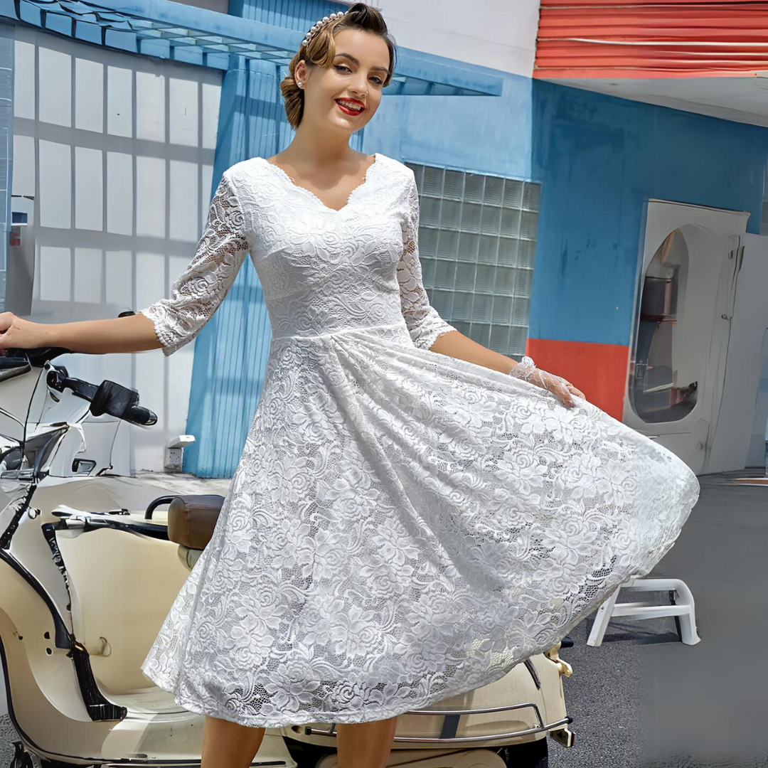 Angélique - Robe d'Été Légère Mi-Longue Imprimée Femme