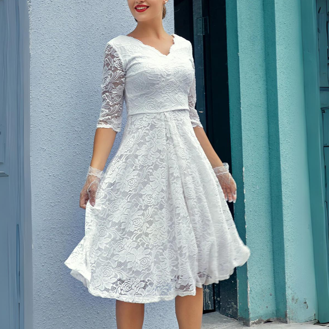 Angélique - Robe d'Été Légère Mi-Longue Imprimée Femme