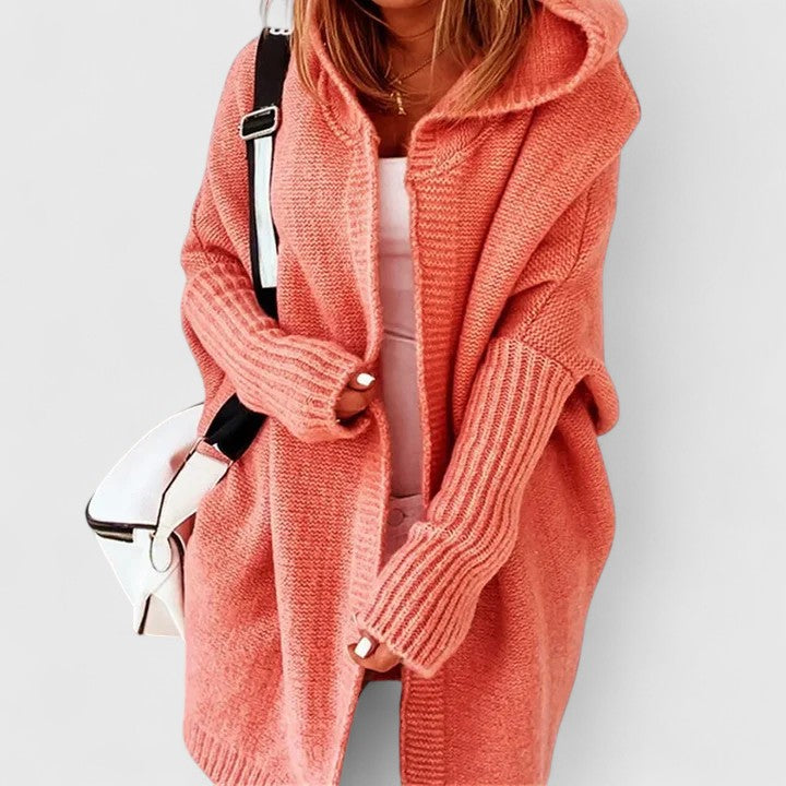 Priya - Cardigan Élégant Oversize à Capuche