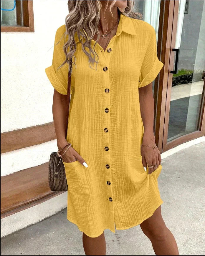 Julie - Robe Chemise Fluide D'Été
