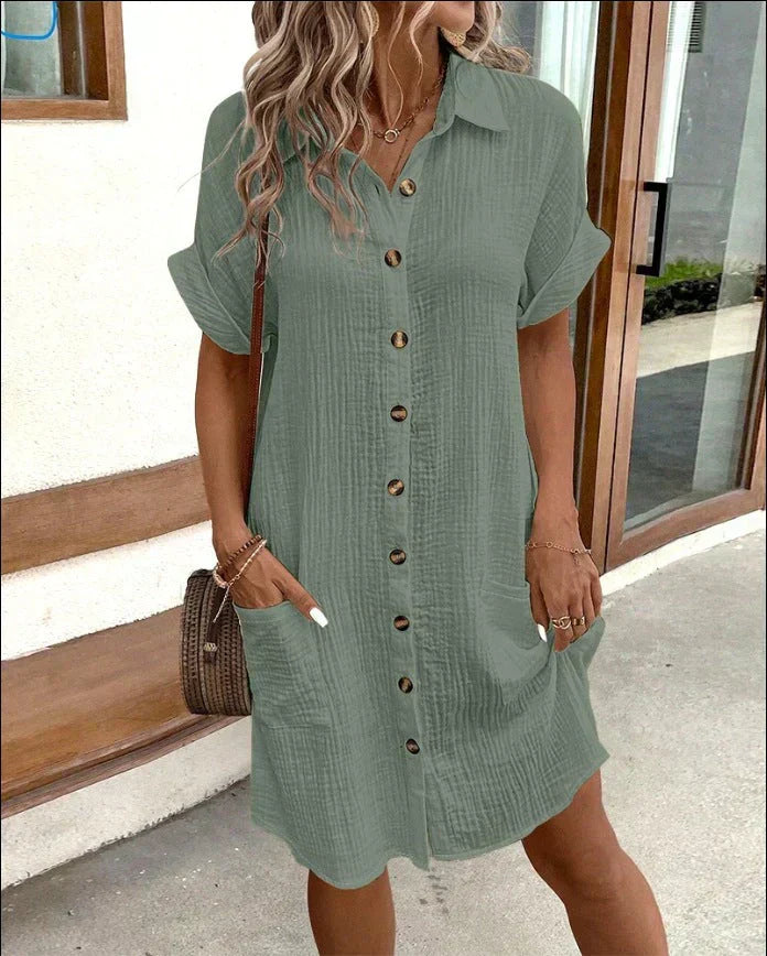 Julie - Robe Chemise Fluide D'Été