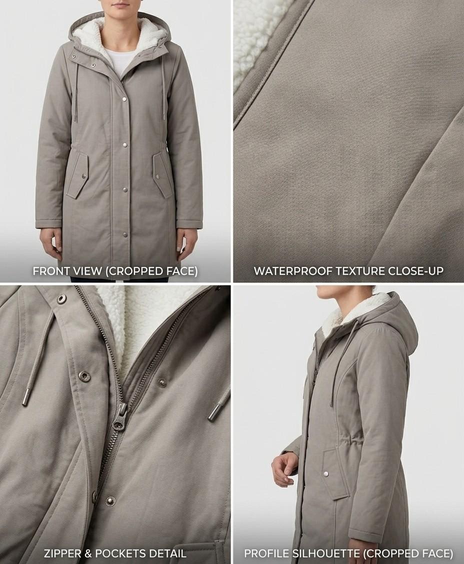 Michèle | Parka Élégante Chaude Doublée Polaire