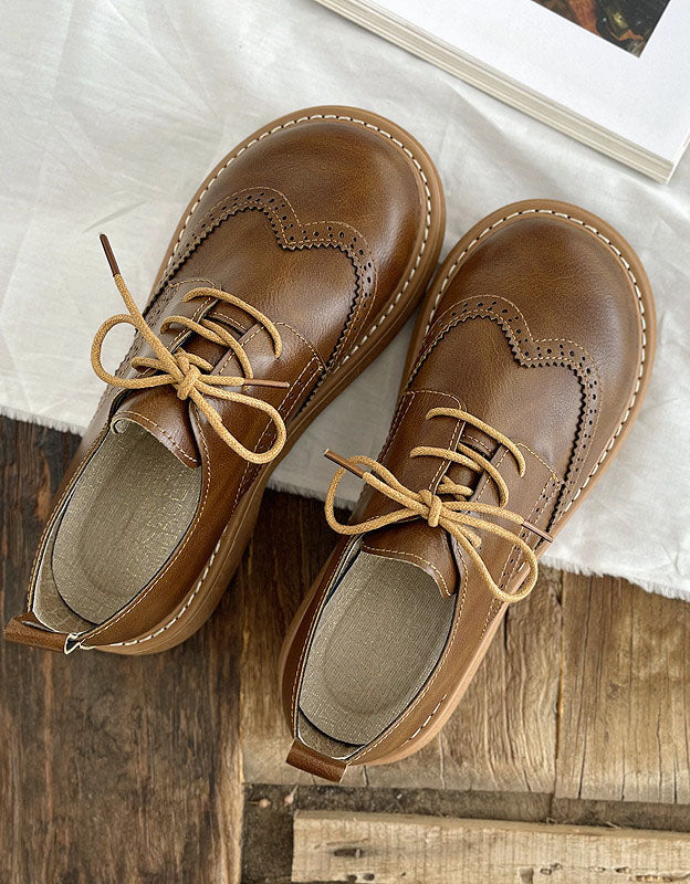 Léa - Chaussures Oxford Bout Carré Large Femme