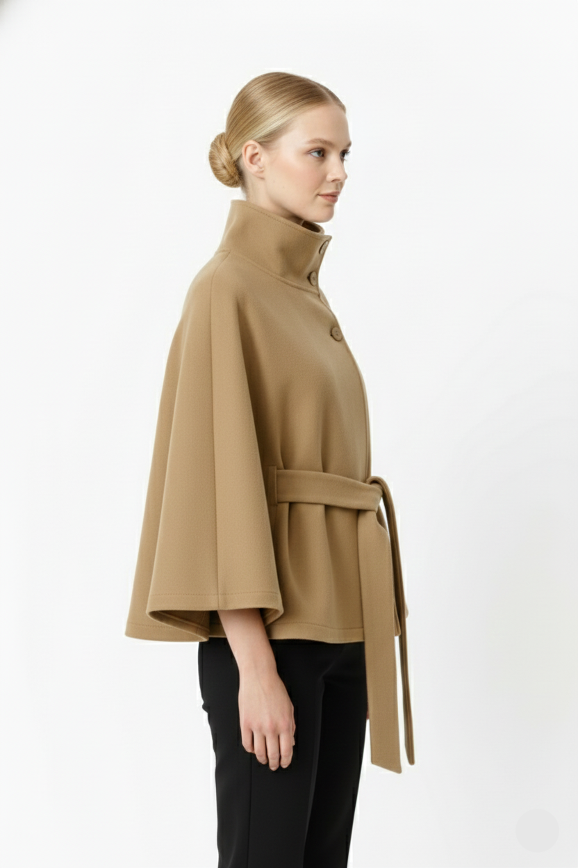 Camila – Manteau laine femme à col élégant
