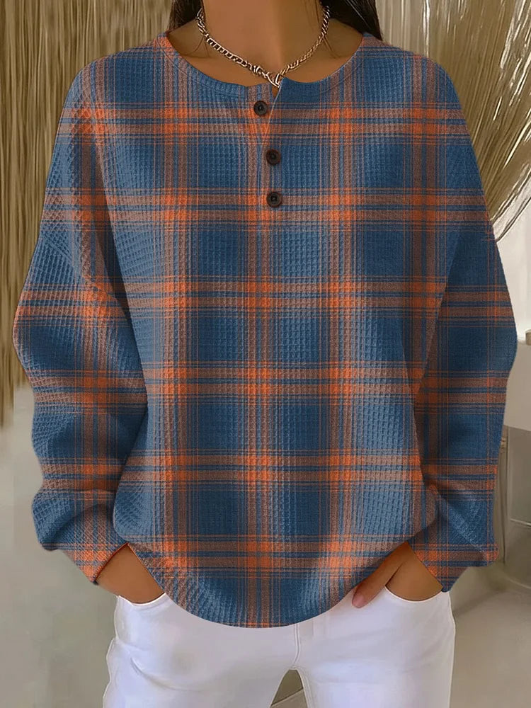 Monique | Pull Chic Carreaux Vintage